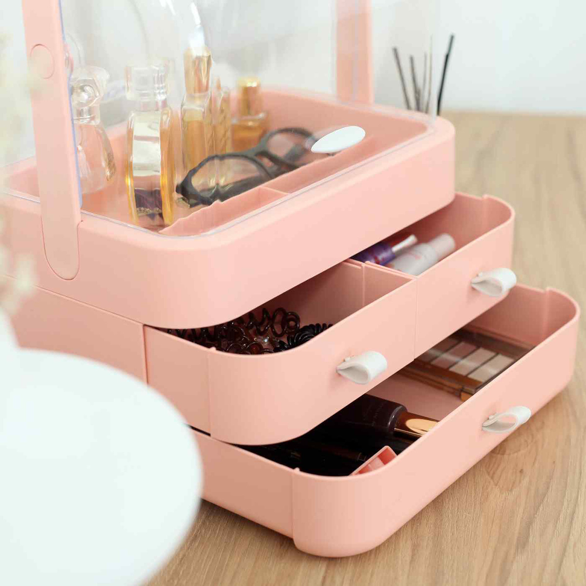 Froppi Multi-Purpose Makeup Organiser for Dressing Table, 4 Compartments,  L26.5 W18.2 H34.7 cm